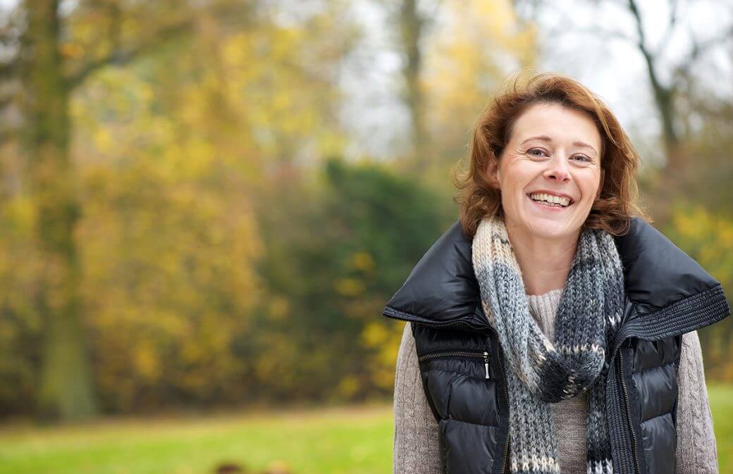 Beautiful toothy smile from a happy woman